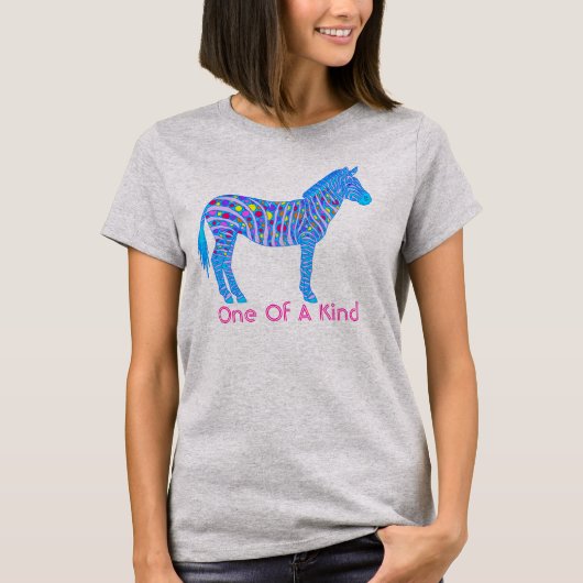Blaue Zebradots Streifen eines gleich lustigen Tie T-Shirt (Vorderseite)