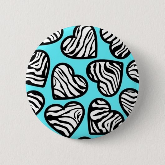 Blaue Zebrahände Knopf Button (Vorderseite)