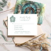 Blaue, zeitlose Hochzeit mit/ohne UAWG RSVP Karte