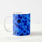 Blaue Zellen 3D Kaffeetasse (Links)