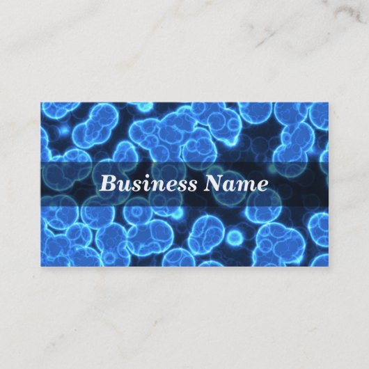 Blaue Zellen auf schwarzem Hintergrund Visitenkarte (Vorderseite)