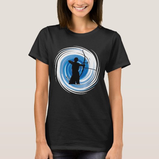 Blaue Zen-Bogenschützen T-Shirt (Vorderseite)
