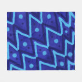 Blaue Zick-Zack-Punkte funky Muster  Fleecedecke (Vorderseite (Horizontal))