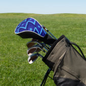 Blaue Zick-Zack-Punkte Funky-Muster Golf Headcover (In SItu)