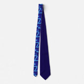 Blaue Zick-Zack-Punkte-Funky-Muster Krawatte (Rückseite)