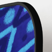 Blaue Zick-Zack-Punkte-Funky-Muster Pickleball Schläger (Linke Seite)