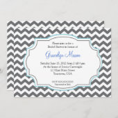 Blaue Zickzack Duschen-Einladung Einladung (Vorne/Hinten)