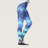 blaue Zickzack Leggings (Rechts)
