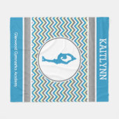 Blaue Zickzack Zahl Skater-personalisierte Decke (Vorderseite (Horizontal))