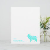 Blaue Ziege Vietnamesisch Jahr Zodiac Name LH Briefbogen (Stehend Vorderseite)