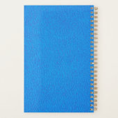 Blaue Ziegenledertypografie Monogram-Planer Planer (Rückseite)