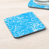 Blaue Zierpflanzen-Untersetzer Untersetzer (Linke Seite)