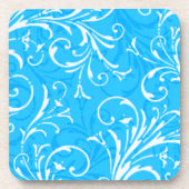 Blaue Zierpflanzen-Untersetzer Untersetzer (Vorderseite)