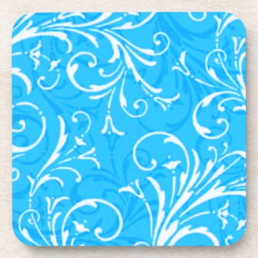 Blaue Zierpflanzen-Untersetzer Untersetzer (Vorderseite)