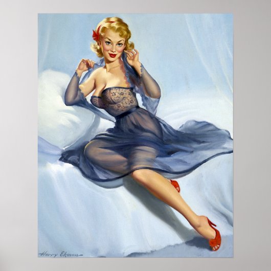Blaue Zimmer Pin Up Poster (Vorne)