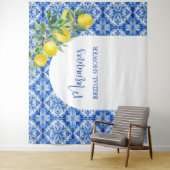 Blaue Zitrone, die das Brautparty umgibt Wandteppich (Beispiel)