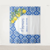 Blaue Zitrone, die das Brautparty umgibt Wandteppich (Vorderseite)