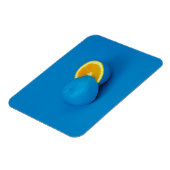 Blaue Zitrone in zwei Hälften geschnitten Magnet (Linke Seite)