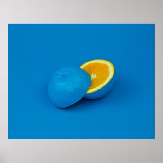 Blaue Zitrone in zwei Hälften geschnitten Poster (Vorne)