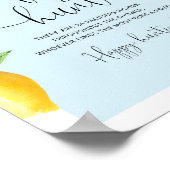 Blaue Zitrone Schnuller Jagd Baby Duschgame Poster (Ecke)