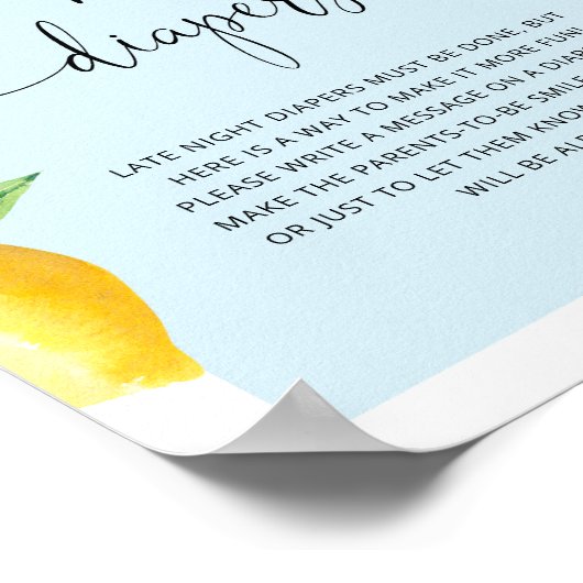 Blaue Zitrone Späte Nachttaucher Poster (Ecke)