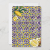 Blaue Zitronen aus dem Mittelmeerraum Christening Einladung (Rückseite)