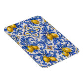 Blaue Zitronen-Azulejo-Fliese Magnet (Rechte Seite)