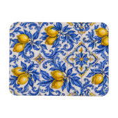 Blaue Zitronen-Azulejo-Fliese Magnet (Horizontal)