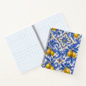 Blaue Zitronen-Azulejo-Fliese Notizblock (Innenseite)
