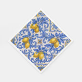 Blaue Zitronen-Azulejo-Fliese Serviette (Ecke)