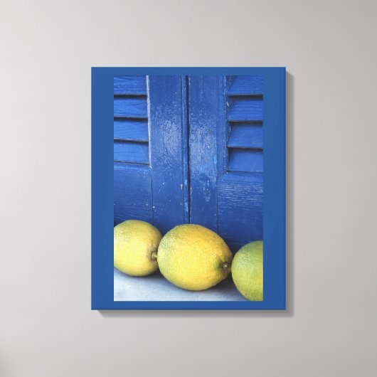 Blaue Zitronen Leinwanddruck (Vorderseite)