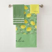 Blaue Zitronenfarbe Badhandtuch Set (Insitu)