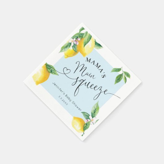 Blaue Zitronenmarmelade Hauptpresse Babydusche Ser Serviette (Ecke)