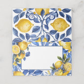 Blaue Zitrusfrüchte Platzkarten oder Lebensmittelz (Außenseite Aufgefaltet)