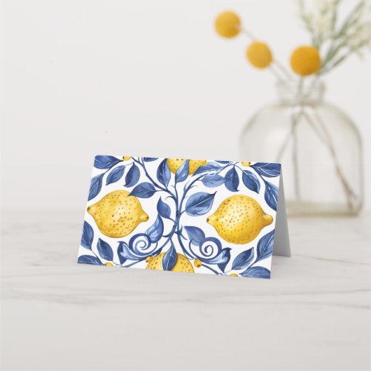 Blaue Zitrusfrüchte Platzkarten oder Lebensmittelz (Rückseite)