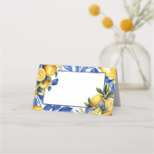 Blaue Zitrusfrüchte Platzkarten oder Lebensmittelz (Vorderseite)