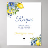 Blaue Zitrusfrüchte Verlassen Brautparty Poster (Vorne)