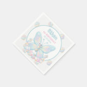 Blaue Zuckerwatte-Schmetterlings-Geburtstagsfeier Serviette (Ecke)