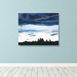 Blaue Zuckerwattewolken: Neuseeland Leinwanddruck