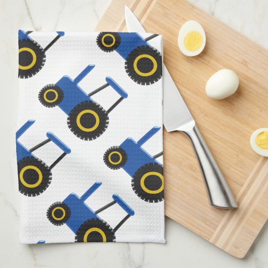 Blaue Zugmaschine Geschirrtuch (Viertel Falte)