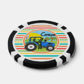 Blaue Zugmaschine; helle Regenbogenstreifen Pokerchips (Einzeln)