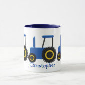 Blaue Zugmaschine Personalisiert Tasse (Zentrum)