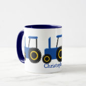 Blaue Zugmaschine Personalisiert Tasse (Vorderseite Links)