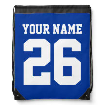 Blaue Zugtasche | Personalisierte Jersey-Nummer