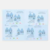 Blaue Zuhause, farbenfrohe Tulpen für Hausbesitzer Geschenkpapier Set (Vorderseite)