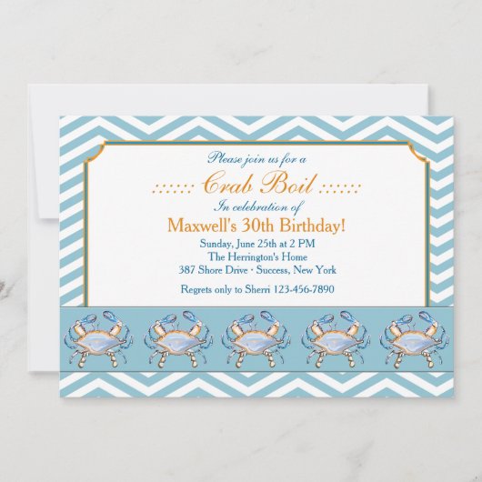 Blaue Zupacken-Parade-Einladung Einladung (Vorderseite)