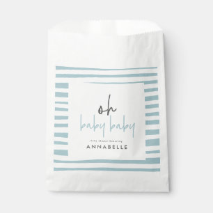 Blaue Zweibaby-Duschtypografie Geschenktütchen
