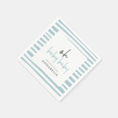 Blaue Zweibaby-Duschtypografie - Modernes Party Serviette (Ecke)