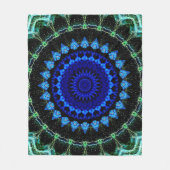 Blaue zwergartige Mandala Fleecedecke (Vorderseite)