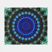 Blaue zwergartige Mandala Fleecedecke (Vorderseite (Horizontal))